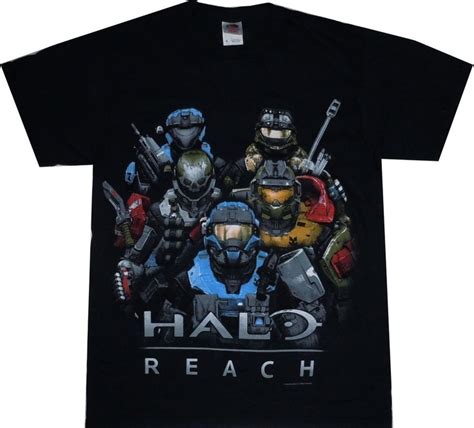 Halo Reach Noble Team Group Pose Black T Shirt Video Game T Shirts