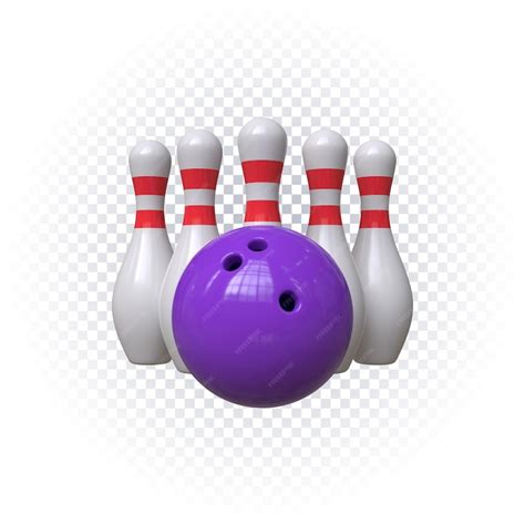 Premium Psd Bowling Ball And Pins Icon 3d Render Isolated