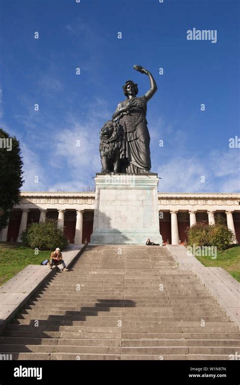 Bavaria Bronze Statue Patrona Bavariae Munich Bavaria Germany Stock