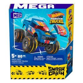 Set De Constructie Cu Masina De Teren Hot Wheels Monster Truck Smash Si Crash Race Ace