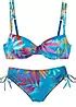 LASCANA Leaf Print Underwired Bikini Set Kaleidoscope