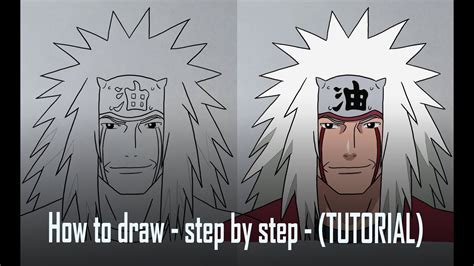 How To Draw Jiraiya Naruto Tutorial Step By Step Youtube