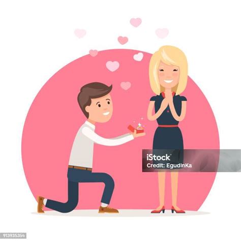 남자에 게 결혼을 제안 만화에 대한 스톡 벡터 아트 및 기타 이미지 만화 약혼식 결혼식 Istock