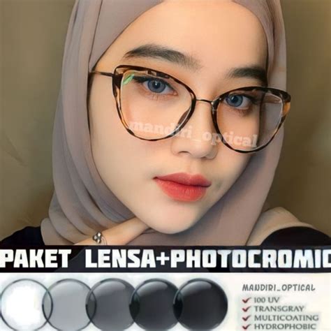 Jual Cod Frame Kacamata Cat Eye Wanita Gratis Lensa Minus