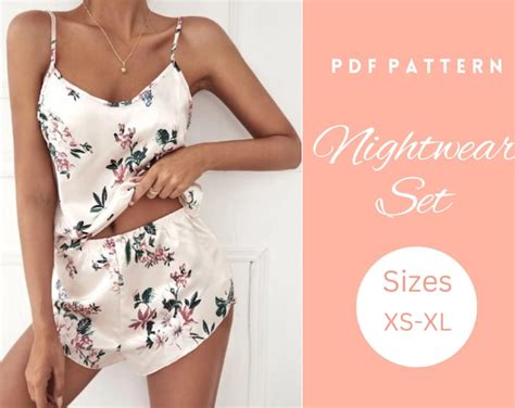 Nightwear Set Sewing Pattern Womens Nightwear Shorts And Top Sewing