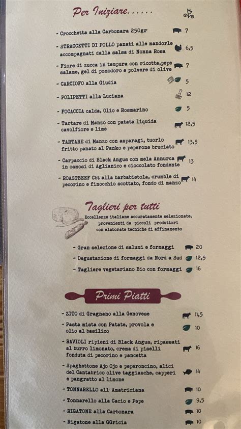 Carte et Menus 2024 Osteria Nonna Rosa à Santa Lucia TheFork