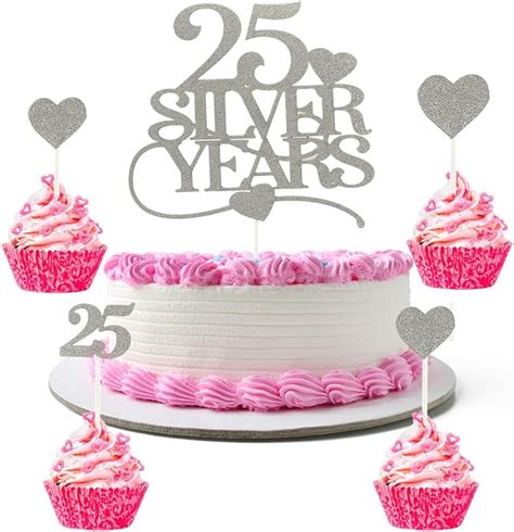 25 Silberhochzeit Deko Cake Topper Hochzeit 25 Silberhochzeit