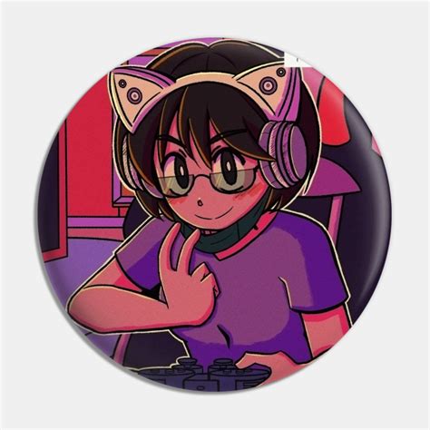 Vaporwave Anime Aesthetic Gamer Girl Retro Vaporwave Anime Pin Teepublic