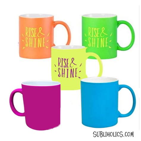 Oz Sublimation Mug Neon Finish Colours Subliholics