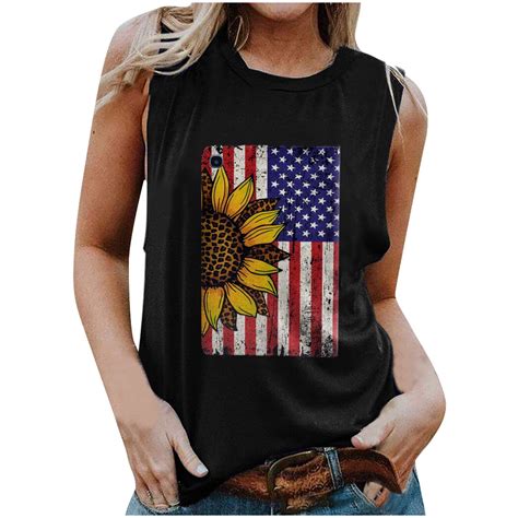 Th Of July Tank Tops For Women America Tank Patriotic Tee Shirt