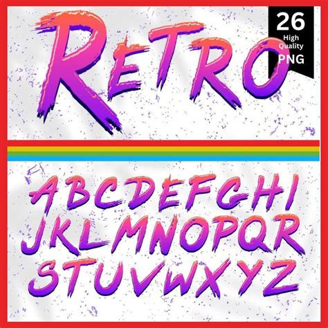 Retro Letters Vintage Font Retro Theme Png Letters Alphabet Letters