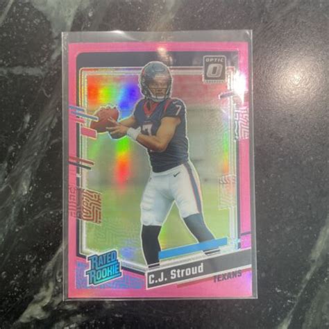 2023 Panini Donruss Optic Rated Rookie Pink Prizm 244 C J Stroud