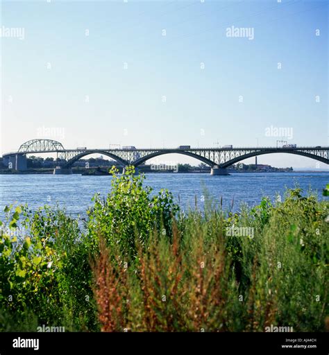 A View Of The Peace Bridge And Buffalo Usa From The Canadian Side Of