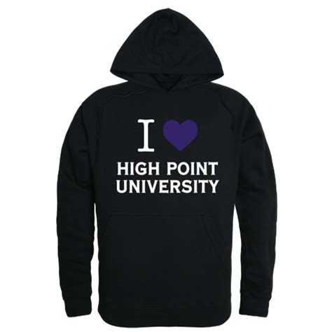 I Love Hpu High Point University Panthers Hoodie Sweatshirt Black Small