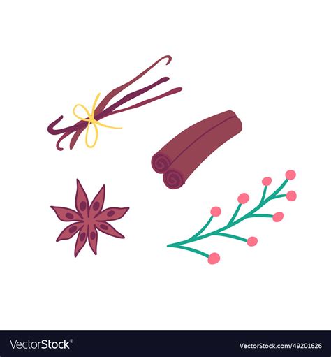 Cartoon color different types of spices set Vector Image