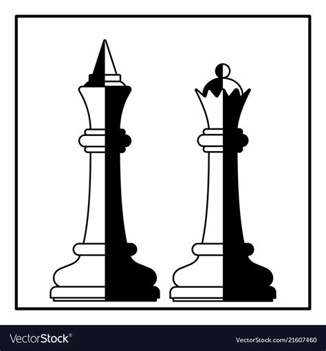 Chess king and queen Royalty Free Vector Image