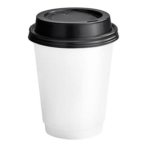 Choice Oz White Smooth Double Wall Paper Hot Cup And Lid Pack