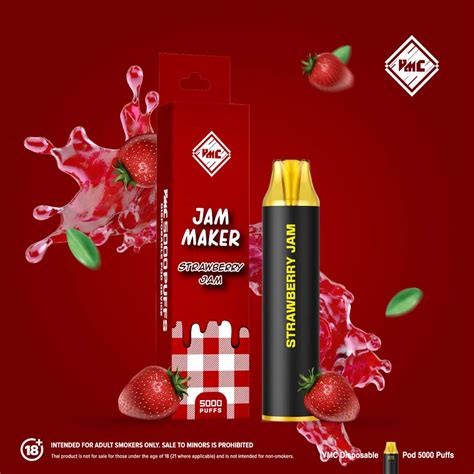 ซอ VMC 5000 Puffs Strawberry Jam VMC 5000 Puffs กลนแยมสตรอเบอรร