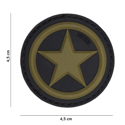 Le Stock Americain Patch 3D PVC Allied Star Noir Vert