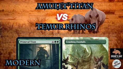 Amulet Titan Vs Temur Rhinos Mtg Modern Youtube