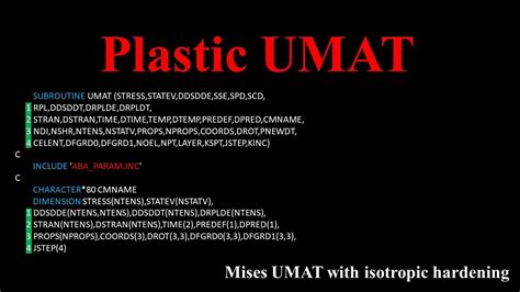 Plastic Umat For Abaqus Youtube