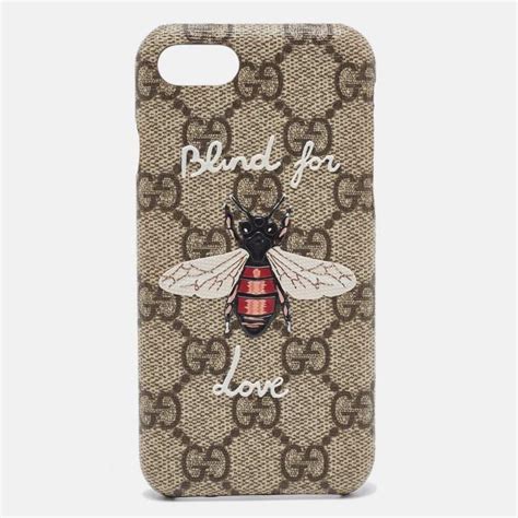 Gucci Beige Gg Supreme Canvas Blind For Love Iphone 7 Case Gucci The Luxury Closet