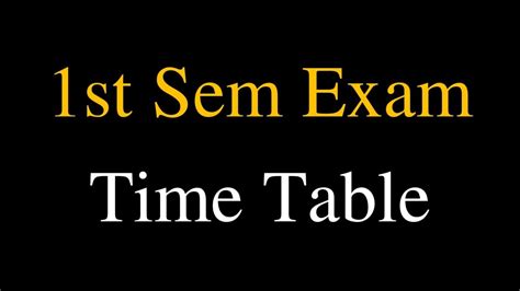 1st Sem Exam Time Table Calicut University YouTube