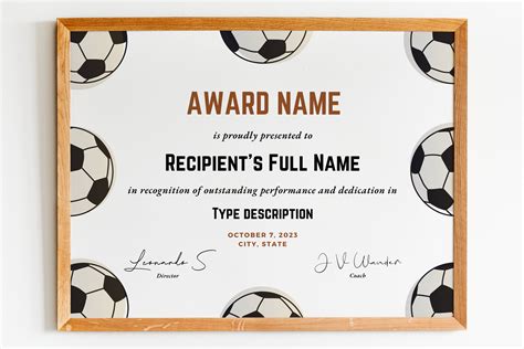 Soccer Certificate Templates