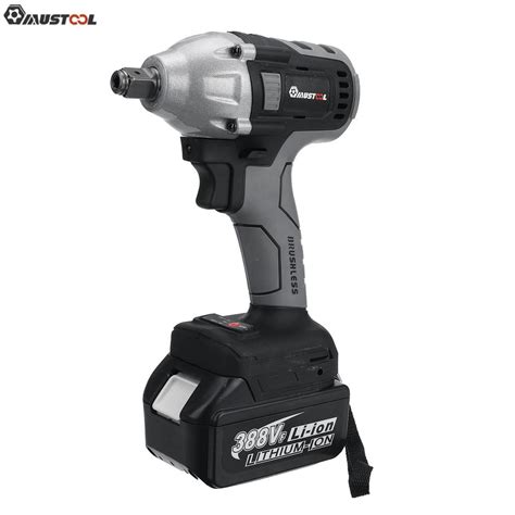 Buy Mustool 800N M 388VF Brushless Electric Impact Wrench Rechargeable