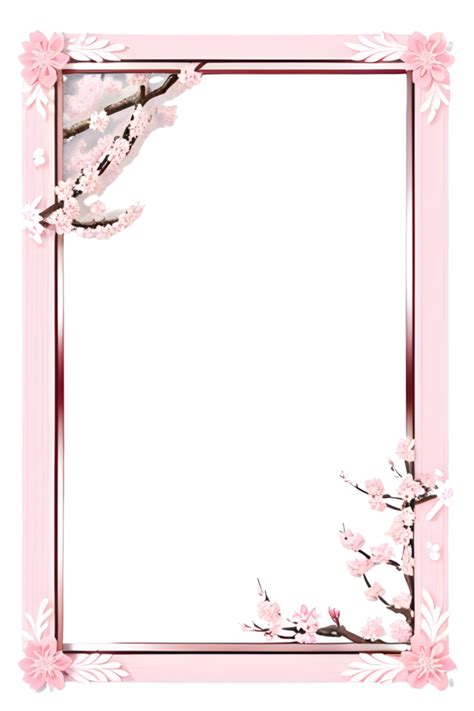 Ai Generated Sakura Border Frame Japanese Border Frame Png Transparent