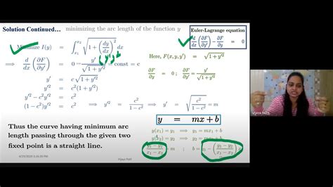 Calculus Of Variations Shortest Distance Problem Youtube