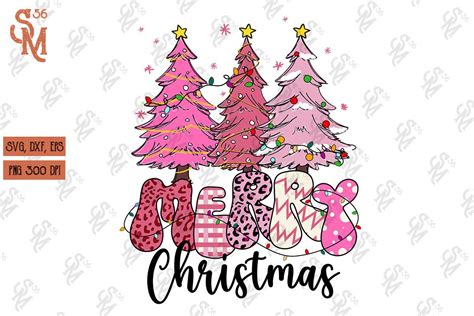 Christmas Trees Pink Merry Christmas Svg Graphic By Stevenmunoz56