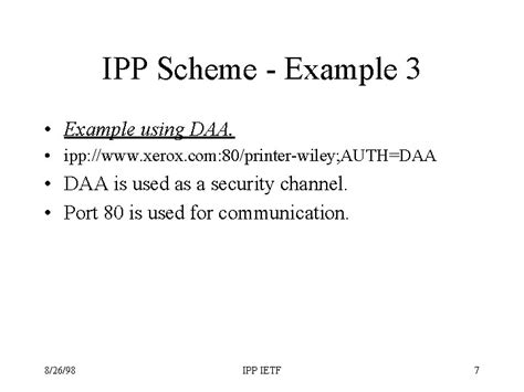ipp scheme  users distinguish ipp objects