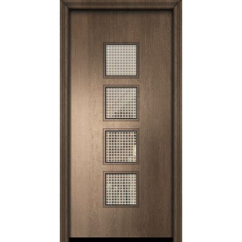 ESWDA 32x80 Exterior Mahogany 80in Venice Contemporary Door W Metal