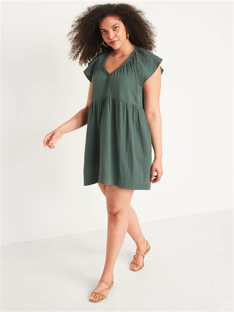 Flutter Sleeve V Neck Mini Swing Dress Old Navy