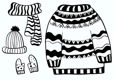 Premium Vector Set Of Hand Drawn Doodles Winter Knitted Clothes