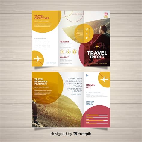 Premium Vector Travel Trifold Brochure Template