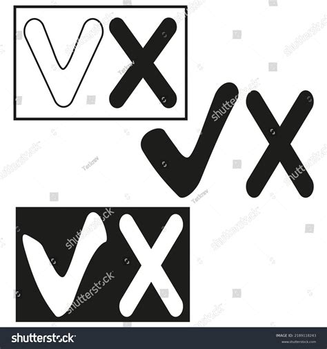 Tick Cross Black Vector Illustration Stock Stock Vector (Royalty Free ...