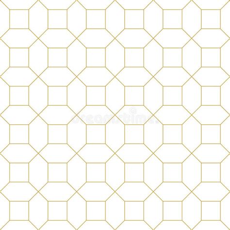 White And Gold Luxury Line Art Seamless Pattern Stock Vector