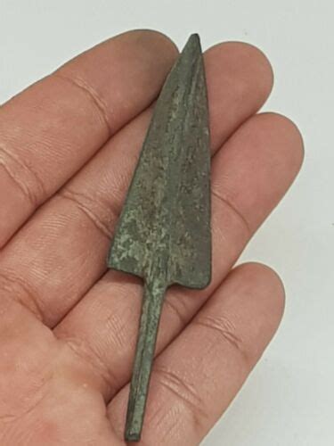 Very Rare Ancient Roman Bronze Arrowhead Oo Bc Gr Mm Antique