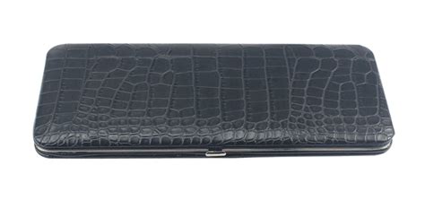 Chicastic Faux Snakeskin Leather Flat Hard Case Clutch Wallet Black