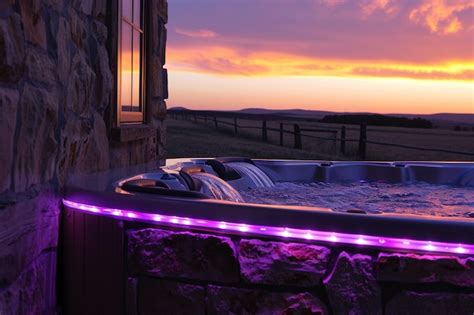 Premium Photo LEDlit Hot Tubs With Waterfall Features