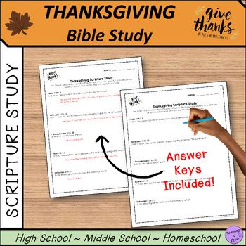 Thankfulness Bible Verse Scripture Study Christian Thanksgiving Activity