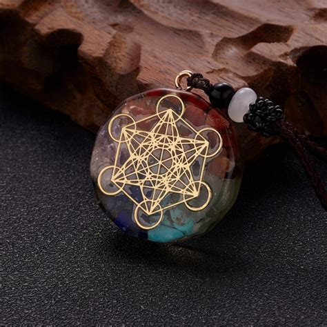 Collier Orgonite Chakras Cube De M Tatron Colliers Pendentifs Feng Shui