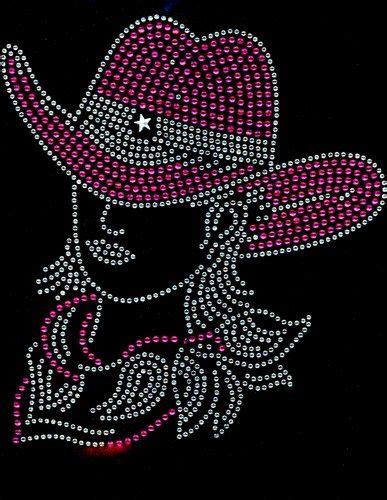 Cowgirl With Hat Pink Rhinestone Transfer Iron On Ideas For The House