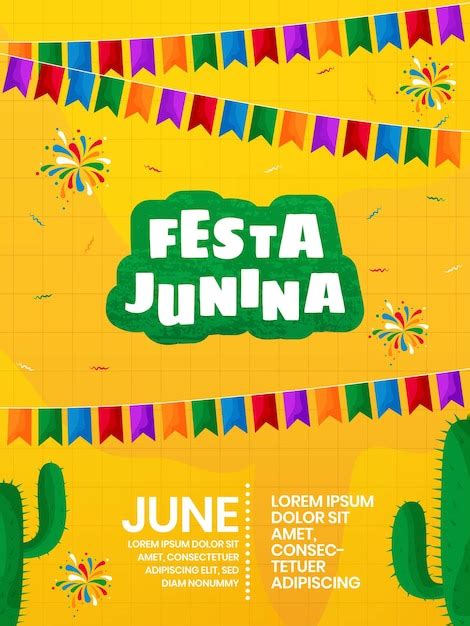 Celebración del festival tradicional brasileño Festa Junina Party flyer