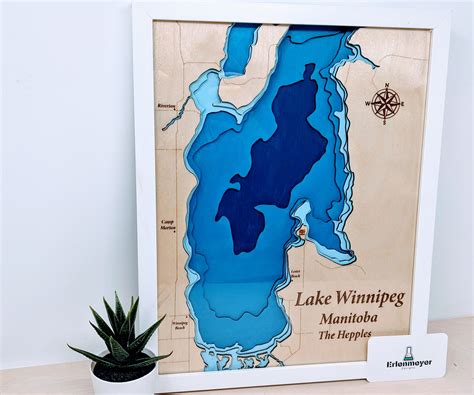 Bathymetric Map of Lake Winnipeg south basin | Erlenmeyer Designs ...