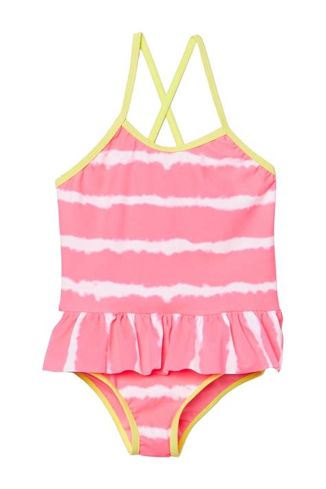 Kensie Girl Tie Dye Stripe Ruffled One Piece Swimsuit Nordstrom Rack