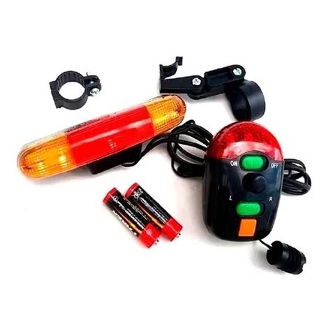 Kit Lanterna Farol De Bike C Buzina Seta Luz De Freio Pisca Tons