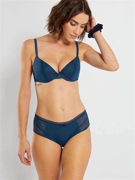 Soutien gorge paddé en microfibre Envie de lingerie bleu marine